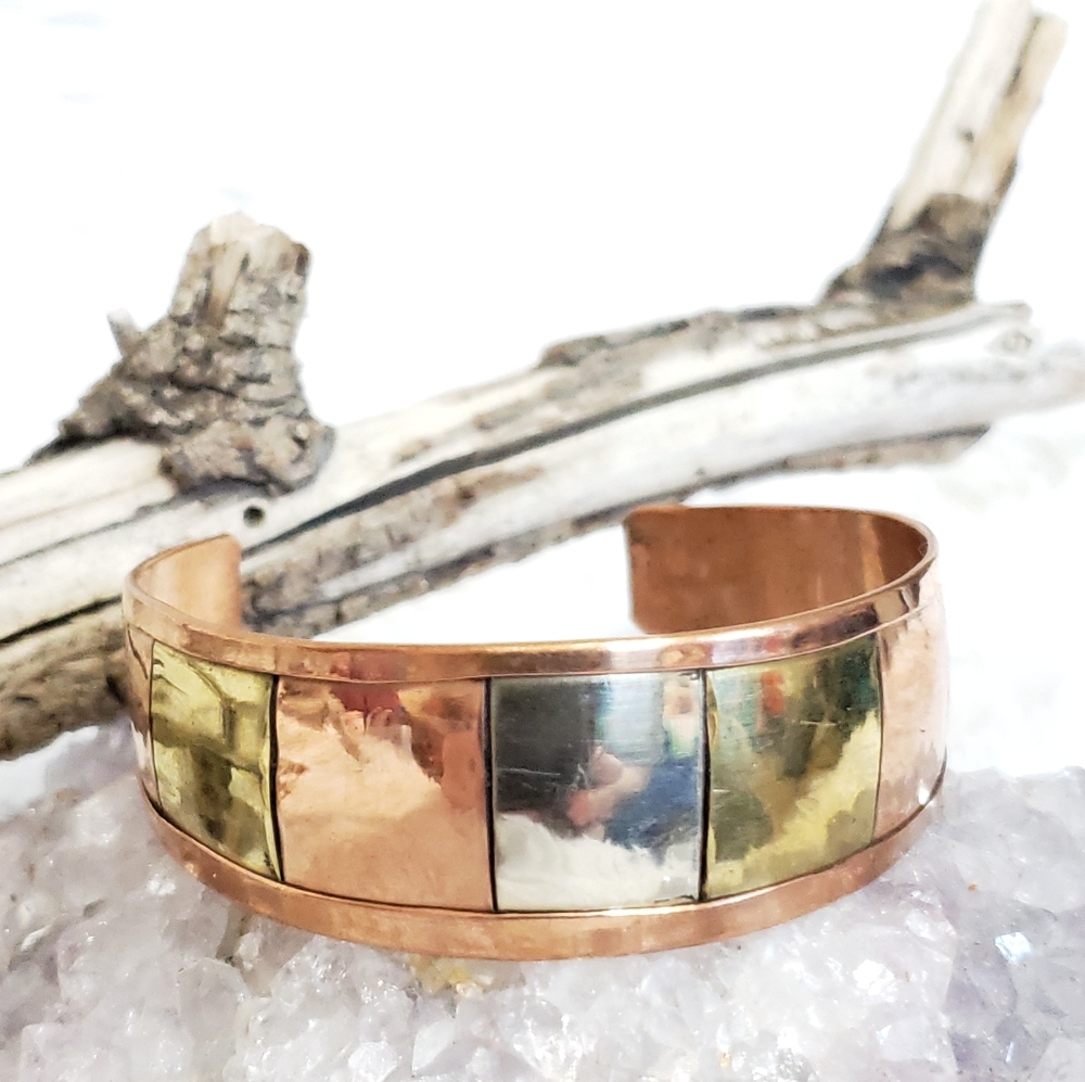 Artisan Copper Square Flexible Cuff Bracelet - image 6
